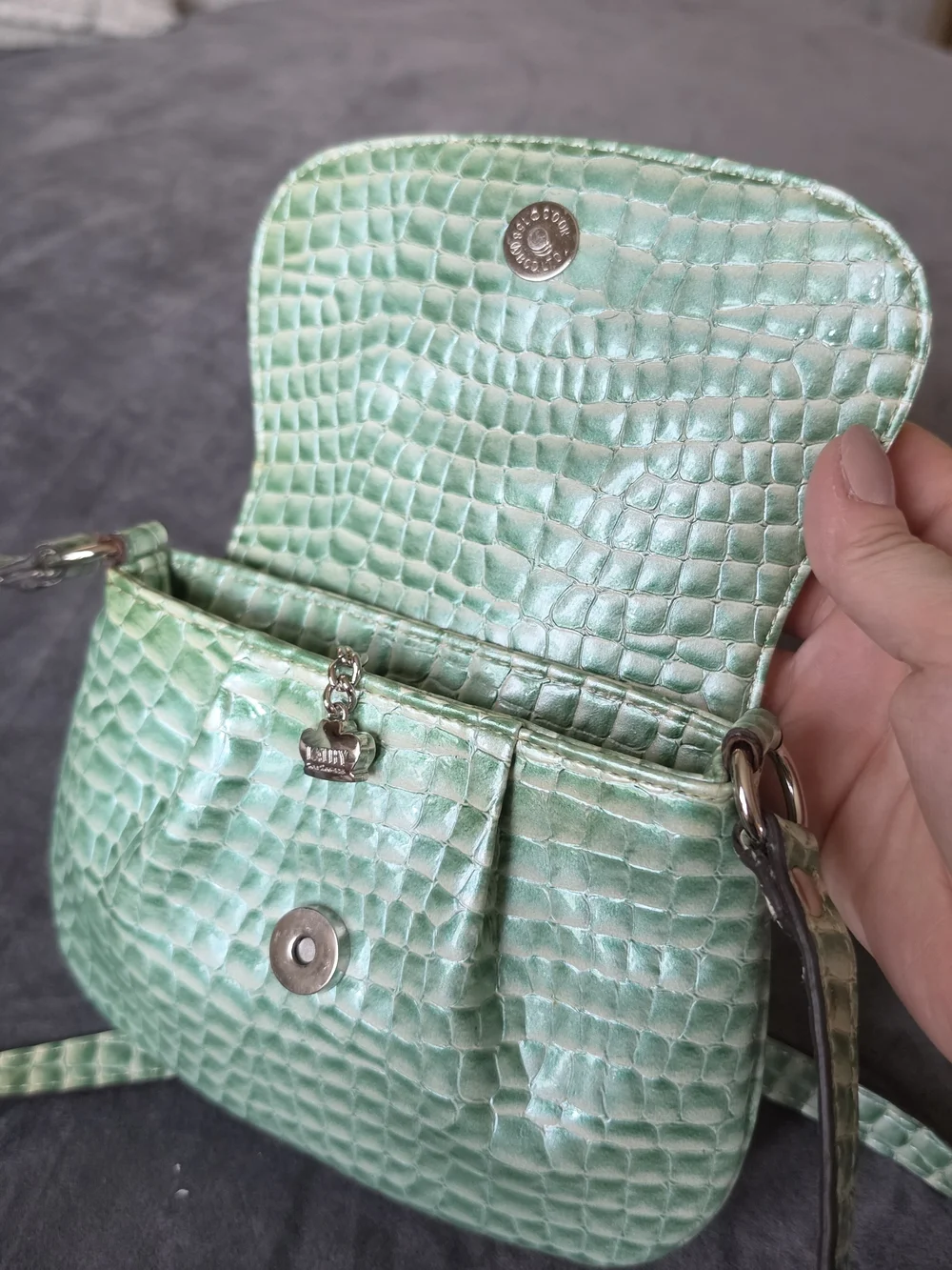 Kathy Van Zeeland Mint Green Croc-Embossed Crossbody with Card Holder